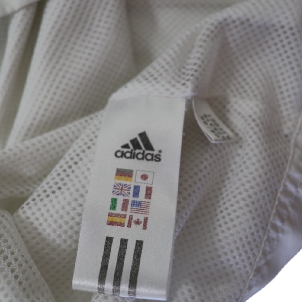 Adidas Vintage 2005 Men White Navy Blue Lime Green Windbreaker Jacket 525316 - Picture 7 of 12